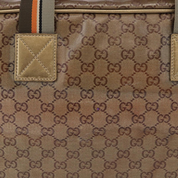 GUCCI GG Crystal Boston Bag Coated Canvas Beige 153240 Auth 194991