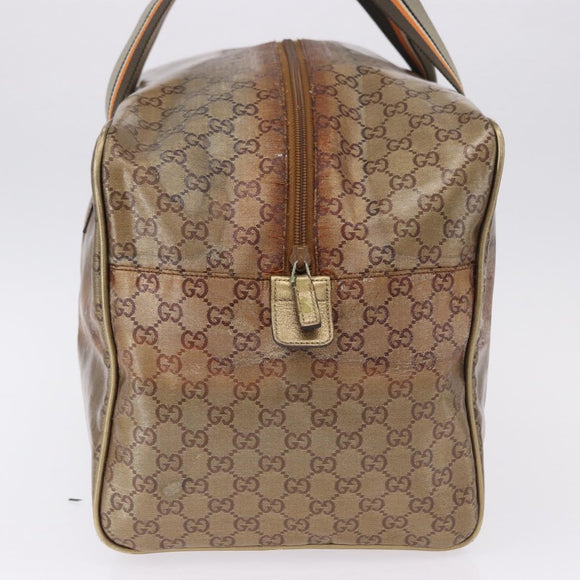 GUCCI GG Crystal Boston Bag Coated Canvas Beige 153240 Auth 194991