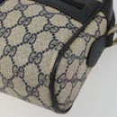 GUCCI GG Supreme Sherry Line Shoulder Bag PVC Navy Gold Auth 194995-14