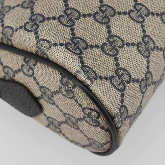 GUCCI GG Supreme Sherry Line Shoulder Bag PVC Navy Gold Auth 194995