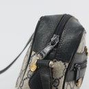 GUCCI GG Supreme Sherry Line Shoulder Bag PVC Navy Gold Auth 194995-9