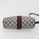 GUCCI GG Supreme Sherry Line Shoulder Bag PVC Navy Gold Auth 194995-5