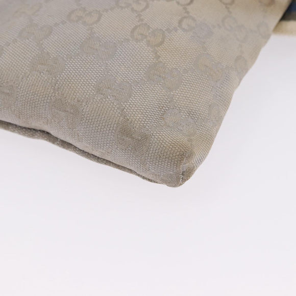 GUCCI GG Canvas Waist Bag Silver 28566 Auth 195000
