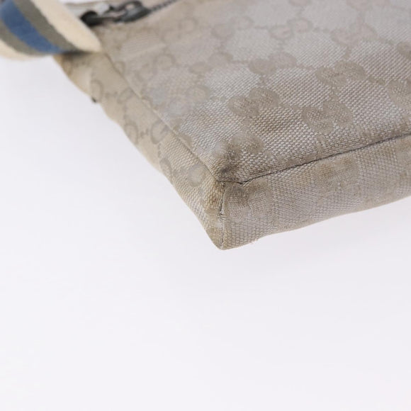 GUCCI GG Canvas Waist Bag Silver 28566 Auth 195000