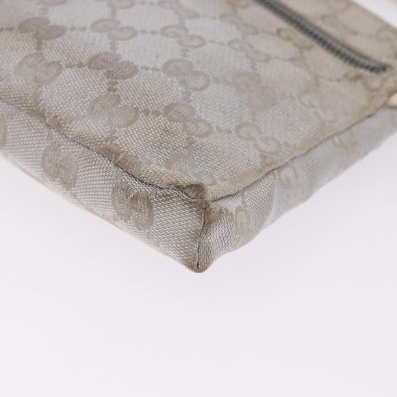 GUCCI GG Canvas Waist Bag Silver 28566 Auth 195000