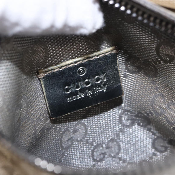 GUCCI GG Canvas Waist Bag Silver 28566 Auth 195000