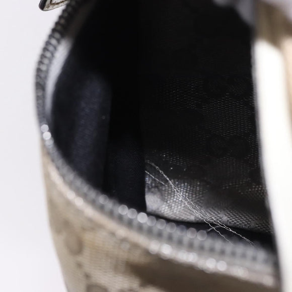 GUCCI GG Canvas Waist Bag Silver 28566 Auth 195000