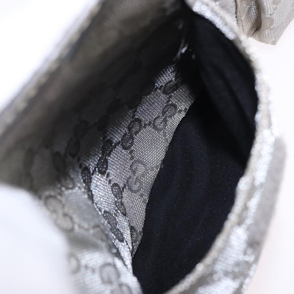 GUCCI GG Canvas Waist Bag Silver 28566 Auth 195000