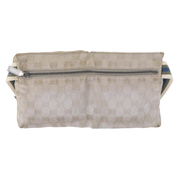 GUCCI GG Canvas Waist Bag Silver 28566 Auth 195000