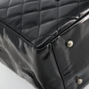 CHANEL Matelasse Chain Shoulder Bag Patent Leather Black Silver CC Auth 195001-14