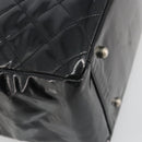 CHANEL Matelasse Chain Shoulder Bag Patent Leather Black Silver CC Auth 195001-16