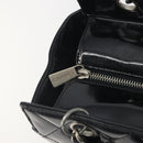 CHANEL Matelasse Chain Shoulder Bag Patent Leather Black Silver CC Auth 195001-10