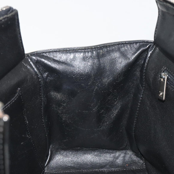 CHANEL Matelasse Chain Shoulder Bag Patent Leather Black Silver CC Auth 195001