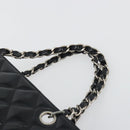 CHANEL Matelasse Chain Shoulder Bag Patent Leather Black Silver CC Auth 195001-8