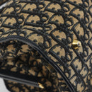 Christian Dior Trotter Canvas Hand Bag Navy Gold Auth 195002-13