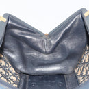 Christian Dior Trotter Canvas Hand Bag Navy Gold Auth 195002-18