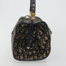Christian Dior Trotter Canvas Hand Bag Navy Gold Auth 195002-4