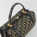 Christian Dior Trotter Canvas Hand Bag Navy Gold Auth 195002-6