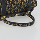 Christian Dior Trotter Canvas Hand Bag Navy Gold Auth 195002-7