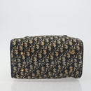 Christian Dior Trotter Canvas Hand Bag Navy Gold Auth 195002-9
