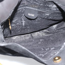 GUCCI Bamboo Shoulder Bag Suede 2way Black Gold Auth 195003-11