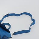 Salvatore Ferragamo Gancini Hand Bag Leather 2way Blue Silver Auth 195004-10