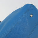 Salvatore Ferragamo Gancini Hand Bag Leather 2way Blue Silver Auth 195004-16