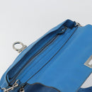 Salvatore Ferragamo Gancini Hand Bag Leather 2way Blue Silver Auth 195004-19