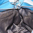 Salvatore Ferragamo Gancini Hand Bag Leather 2way Blue Silver Auth 195004-23