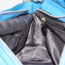 Salvatore Ferragamo Gancini Hand Bag Leather 2way Blue Silver Auth 195004-24
