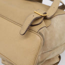 GUCCI Bamboo Backpack Suede Beige Gold 003 2058 0016 Auth 195005-17