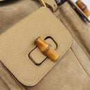 GUCCI Bamboo Backpack Suede Beige Gold 003 2058 0016 Auth 195005-18