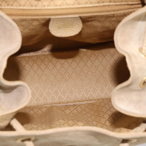 GUCCI Bamboo Backpack Suede Beige Gold 003 2058 0016 Auth 195005