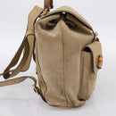 GUCCI Bamboo Backpack Suede Beige Gold 003 2058 0016 Auth 195005-3