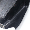 CELINE Circle Clutch Bag Leather Black Gold Auth 195006-9