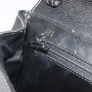 CELINE Circle Clutch Bag Leather Black Gold Auth 195006-10