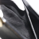 CELINE Circle Clutch Bag Leather Black Gold Auth 195006-11