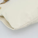 GUCCI Chain Shoulder Bag Leather White Gold 290682 Auth 195007A-14