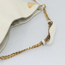 GUCCI Chain Shoulder Bag Leather White Gold 290682 Auth 195007A-7