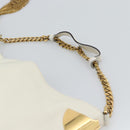 GUCCI Chain Shoulder Bag Leather White Gold 290682 Auth 195007A-8