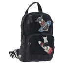 PRADA Body Bag Nylon Black Silver Auth 195008A-1