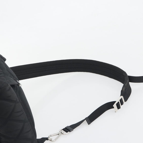 PRADA Body Bag Nylon Black Silver Auth 195008A