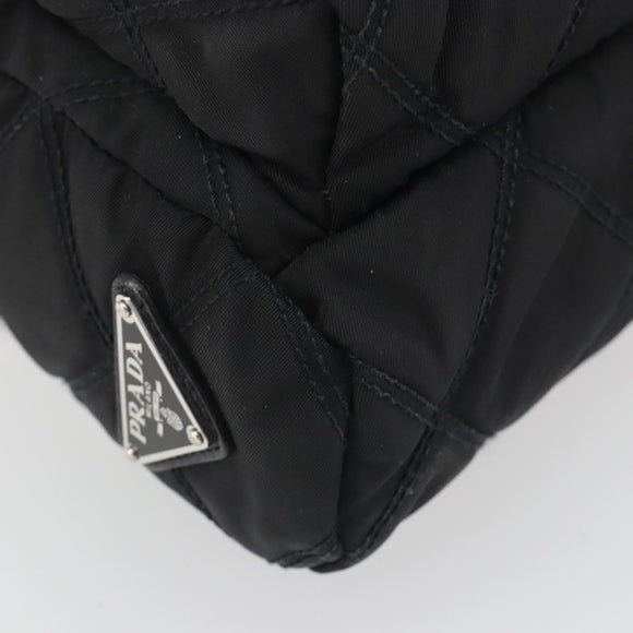 PRADA Body Bag Nylon Black Silver Auth 195008A
