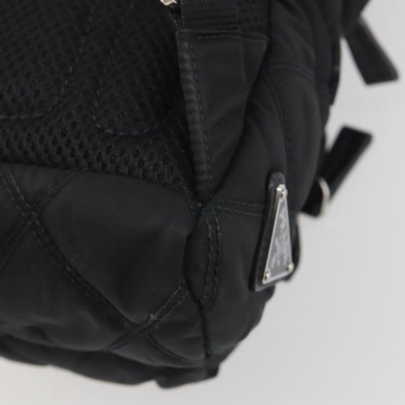PRADA Body Bag Nylon Black Silver Auth 195008A