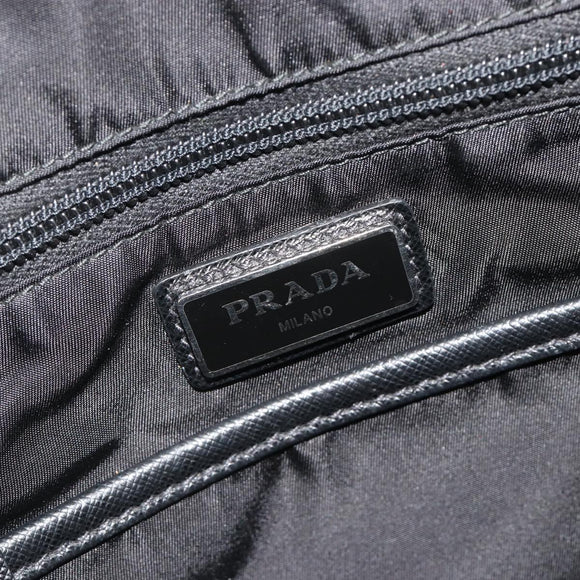 PRADA Body Bag Nylon Black Silver Auth 195008A