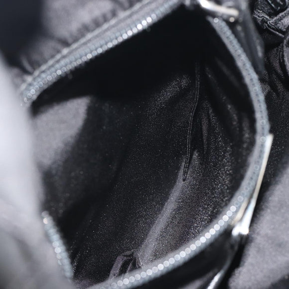 PRADA Body Bag Nylon Black Silver Auth 195008A