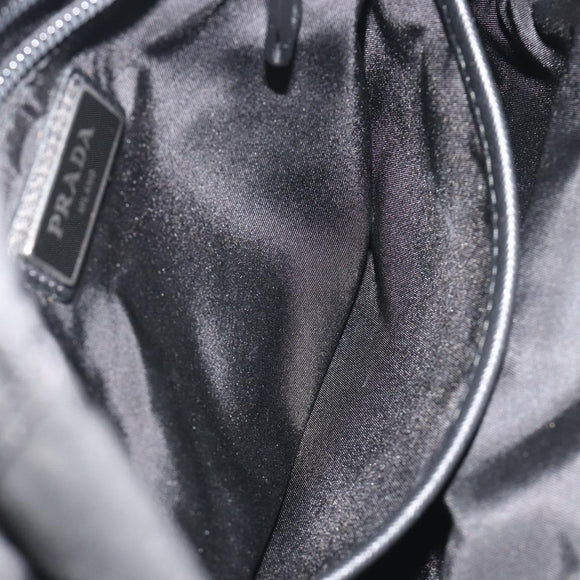 PRADA Body Bag Nylon Black Silver Auth 195008A