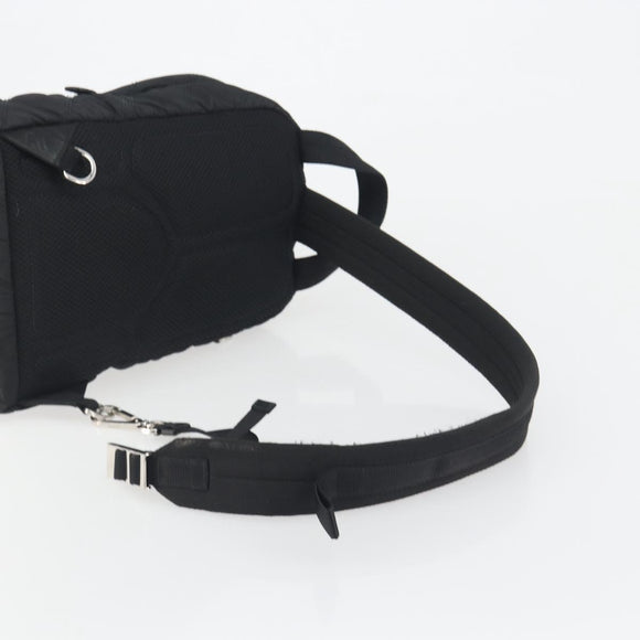 PRADA Body Bag Nylon Black Silver Auth 195008A