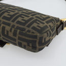 FENDI Zucca Canvas Mamma Baguette Shoulder Bag Brown Black Auth 195009M-12