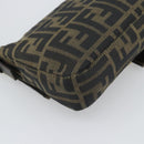 FENDI Zucca Canvas Mamma Baguette Shoulder Bag Brown Black Auth 195009M-13
